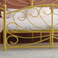 Modern Iron Open-Frame Bed with Arched Headboard and Metal Legs
