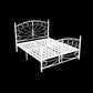 Modern Iron Open-Frame Bed with Arched Headboard and Metal Legs