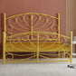 Modern Iron Open-Frame Bed with Arched Headboard and Metal Legs
