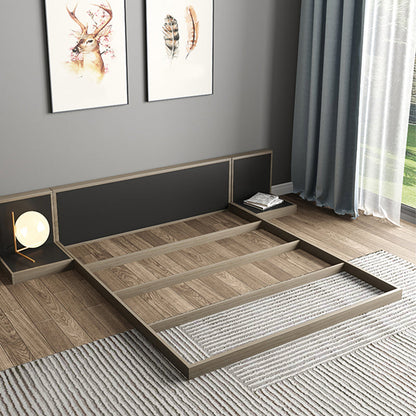 Contemporary Gray Panel Bed with Rectangular Headboard in Wood Single Bed Unavailable Clearhalo 'Bedroom Furniture' 'Beds' 'furn' 'furn_beds' 'Furniture' 5803801