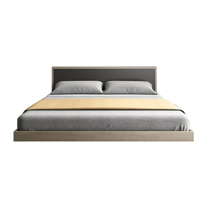 Contemporary Gray Panel Bed with Rectangular Headboard in Wood Clearhalo 'Bedroom Furniture' 'Beds' 'furn' 'furn_beds' 'Furniture' 5803804