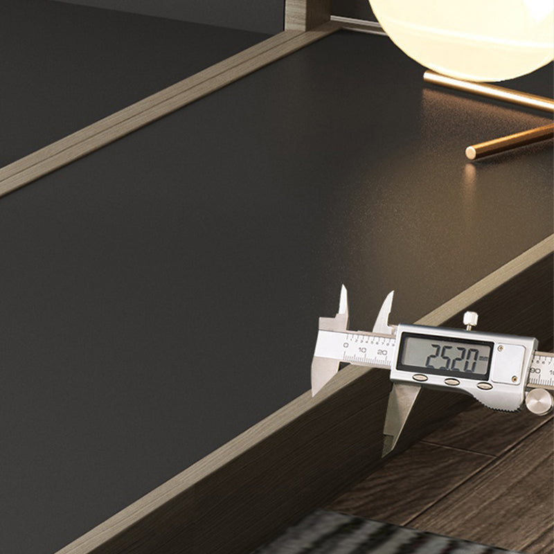 Contemporary Gray Panel Bed with Rectangular Headboard in Wood Clearhalo 'Bedroom Furniture' 'Beds' 'furn' 'furn_beds' 'Furniture' 5803806