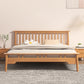 Scandinavian Wood Slat Standard Bed with Rectangular Headboard