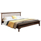 Scandinavian Wood Slat Standard Bed with Rectangular Headboard