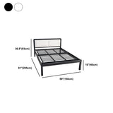 Lit slat 36.61 "H Hauteur réglable avec la tête de lit rembourrée à cadre ouvert