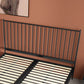Contemporary Metal and Wood Slat Bed with Rectangular Headboard