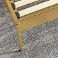 Contemporary Metal and Wood Slat Bed with Rectangular Headboard