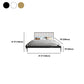 Contemporary Metal and Wood Slat Bed with Rectangular Headboard