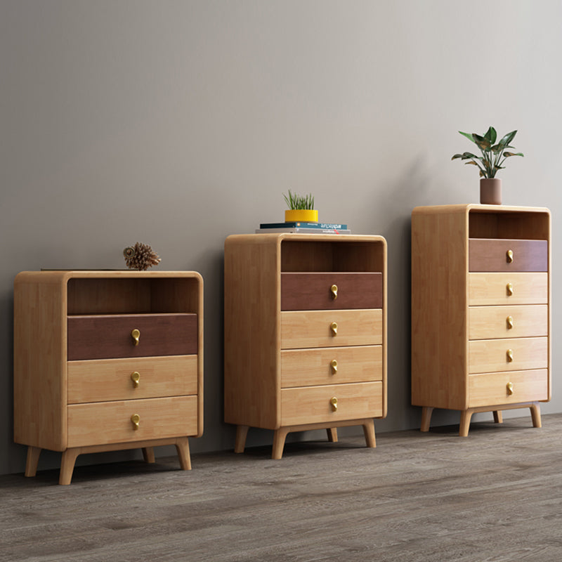 Tavolo da buffet naturale moderno in legno in gomma in legno massiccio a buffet con cassetti