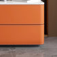 Credienza in pelle arancione credenza a buffet di pietra moderna con cassetto per sala da pranzo