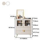 Credenza a scaffalatura regolabile in legno ingegnerizzato glam con top in pietra per soggiorno