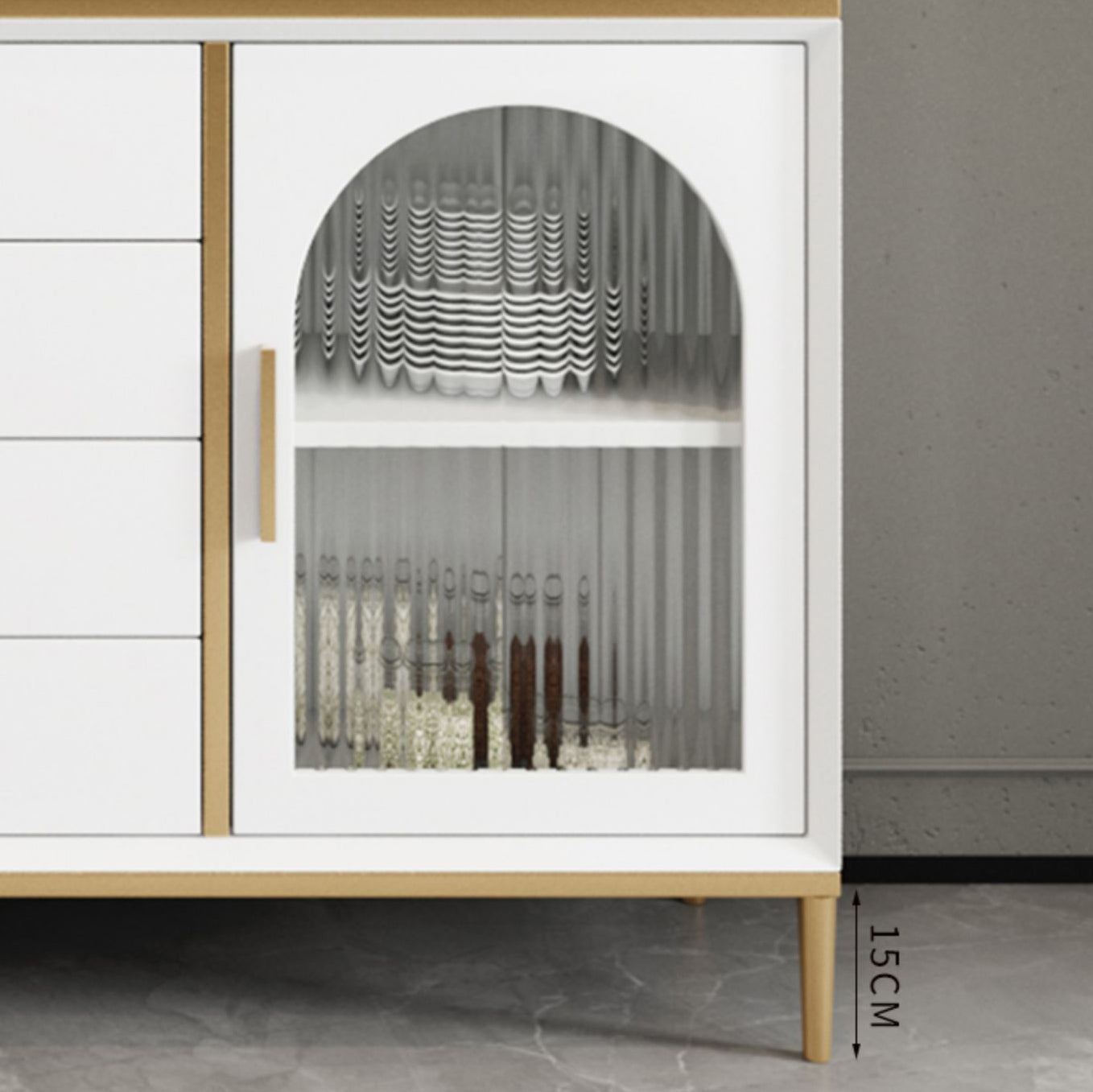 Armadio in stile glam Armadio artificiale telaio in legno e lateà cucina per porte in vetro per sala da pranzo