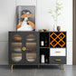 2-ladel gemanipuleerde houten sideboard Glam Stone Countertop Credenza met lamp voor restaurant