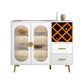2-ladel gemanipuleerde houten sideboard Glam Stone Countertop Credenza met lamp voor restaurant