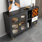 2-ladel gemanipuleerde houten sideboard Glam Stone Countertop Credenza met lamp voor restaurant