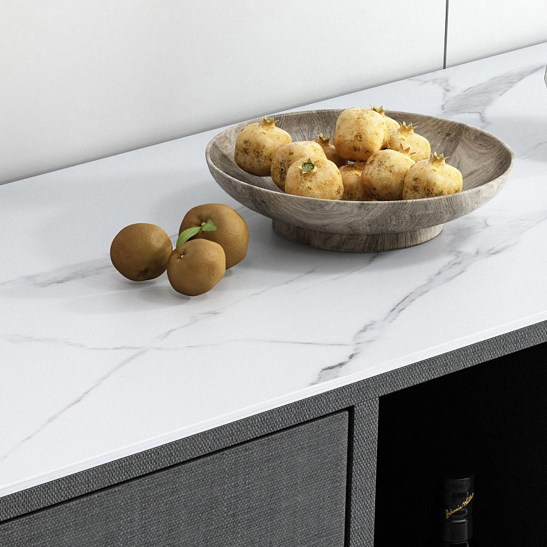 2-ladel gemanipuleerde houten sideboard Glam Stone Countertop Credenza met lamp voor restaurant