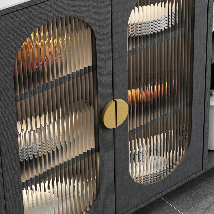 2-ladel gemanipuleerde houten sideboard Glam Stone Countertop Credenza met lamp voor restaurant