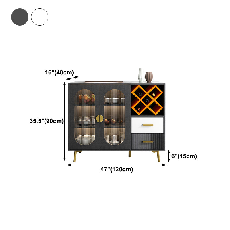 2-ladel gemanipuleerde houten sideboard Glam Stone Countertop Credenza met lamp voor restaurant