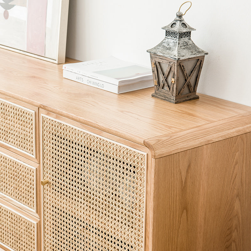 Nordic Simplicity Cupboard Pine Frame Kitchen Sideboard for Dining Room Clearhalo 'buffet_sideboard' 'Buffets & Sideboards' 'furn' 'furn_buffet_sideboard' 'Furniture' 'Kitchen & Dining Furniture' 5805945