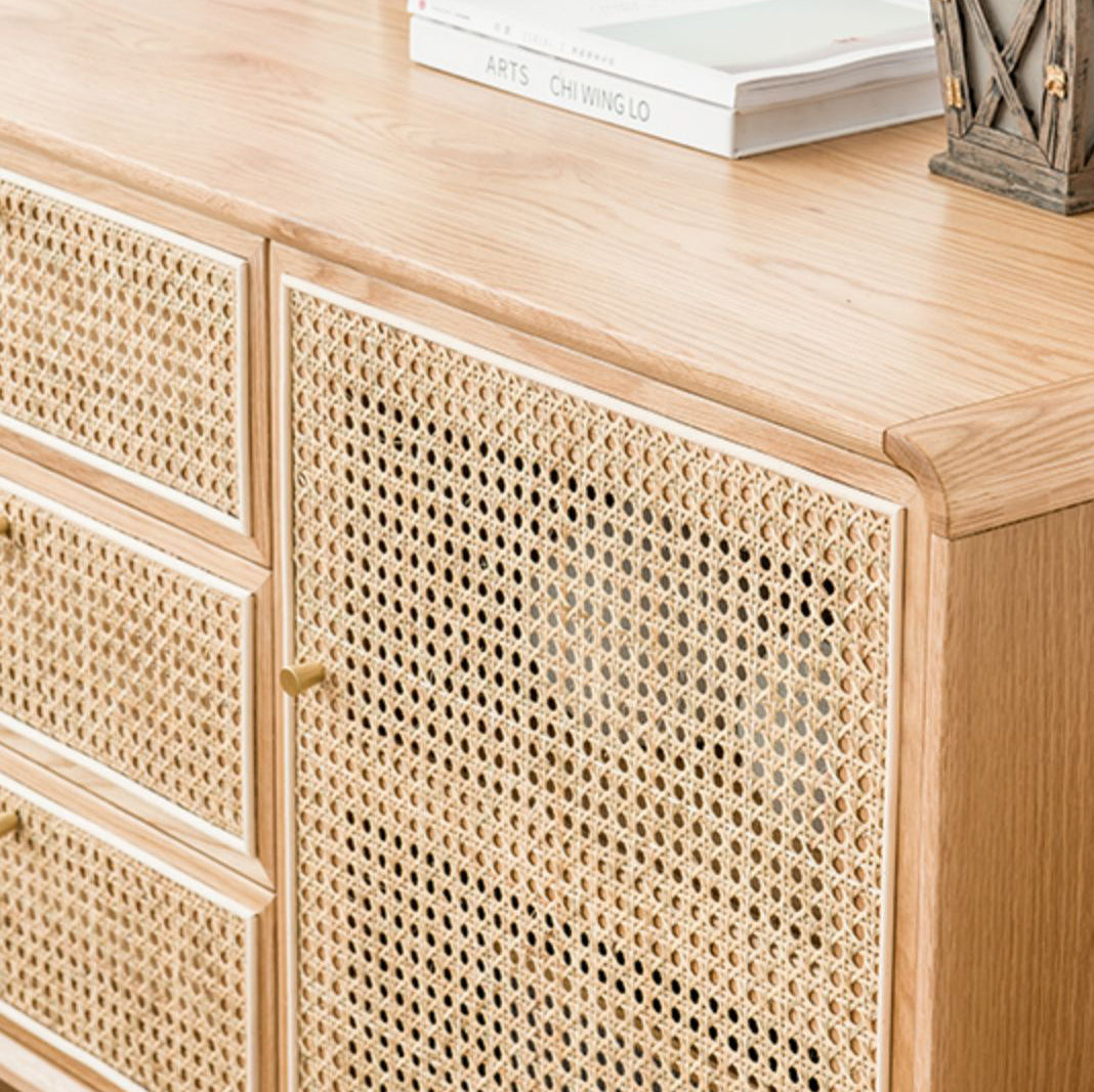 Nordic Simplicity Cupboard Pine Frame Kitchen Sideboard for Dining Room Clearhalo 'buffet_sideboard' 'Buffets & Sideboards' 'furn' 'furn_buffet_sideboard' 'Furniture' 'Kitchen & Dining Furniture' 5805951