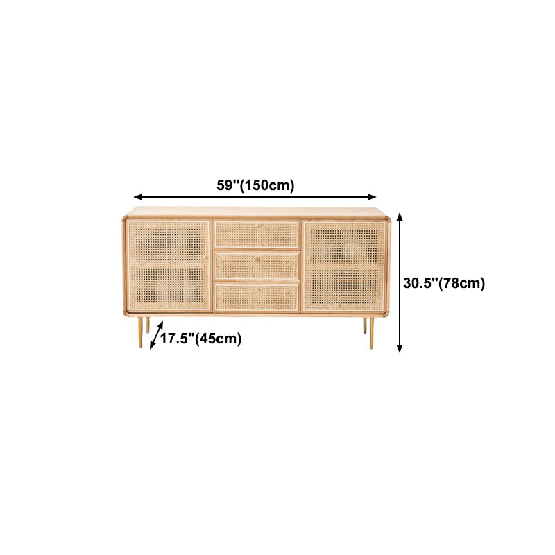Nordic Simplicity Cupboard Pine Frame Kitchen Sideboard for Dining Room Clearhalo 'buffet_sideboard' 'Buffets & Sideboards' 'furn' 'furn_buffet_sideboard' 'Furniture' 'Kitchen & Dining Furniture' 5805956