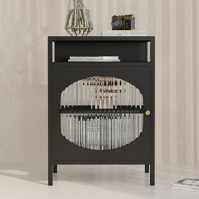 Living Room Metal Kitchen Server 20-inch Length Glass Door Dining Server