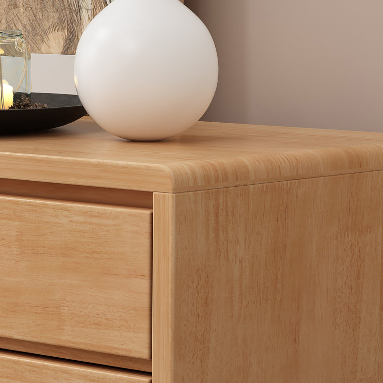 Gabinete aparador de comedor de madera de goma 35.5 "L credenza moderno con cajones y almacenamiento