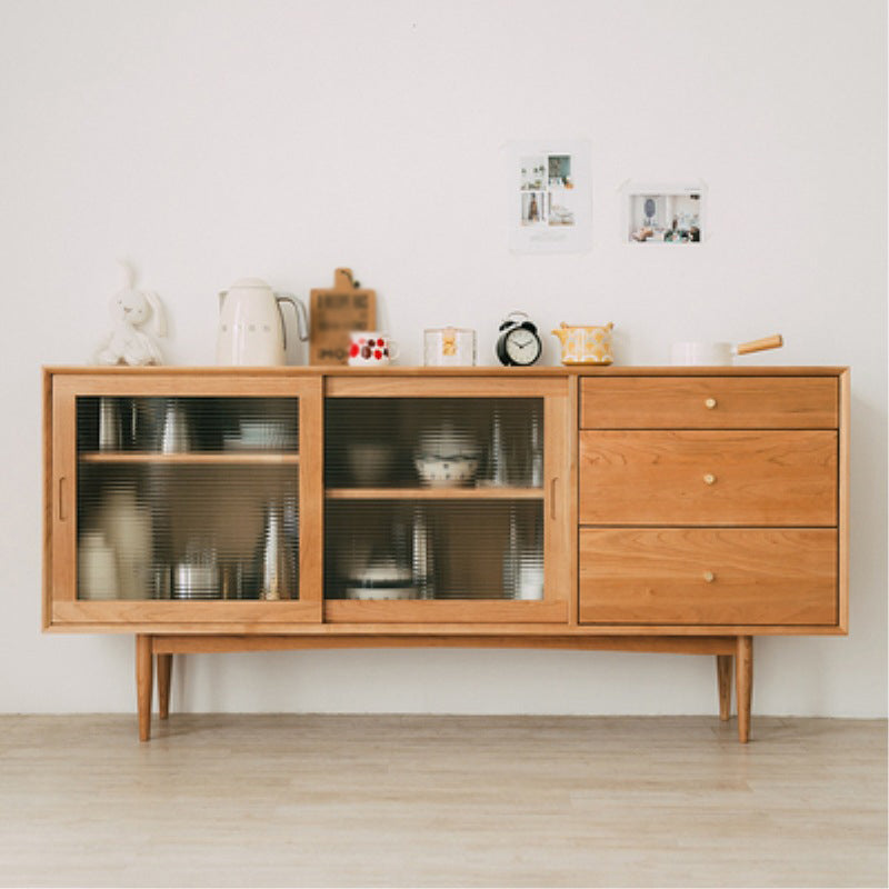 Credenza in legno in legno a 3 cassetti moderni mobili per porte scorrevoli in vetro credenza per soggiorno