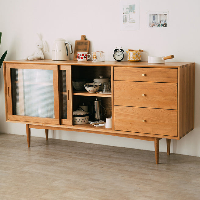 Credenza in legno in legno a 3 cassetti moderni mobili per porte scorrevoli in vetro credenza per soggiorno