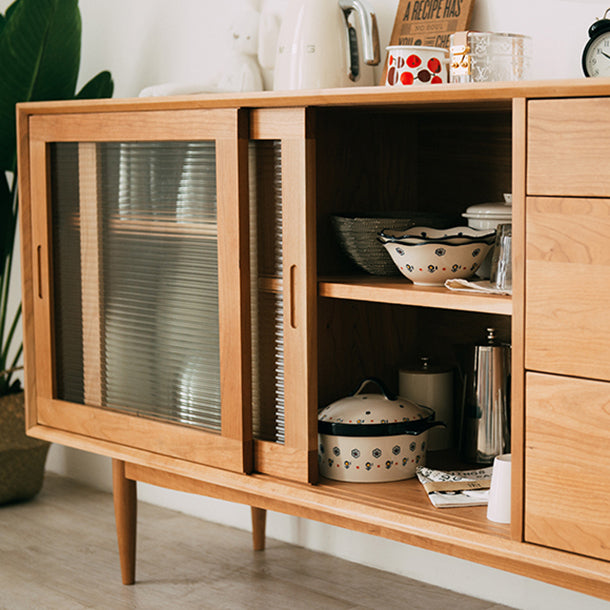 Credenza in legno in legno a 3 cassetti moderni mobili per porte scorrevoli in vetro credenza per soggiorno