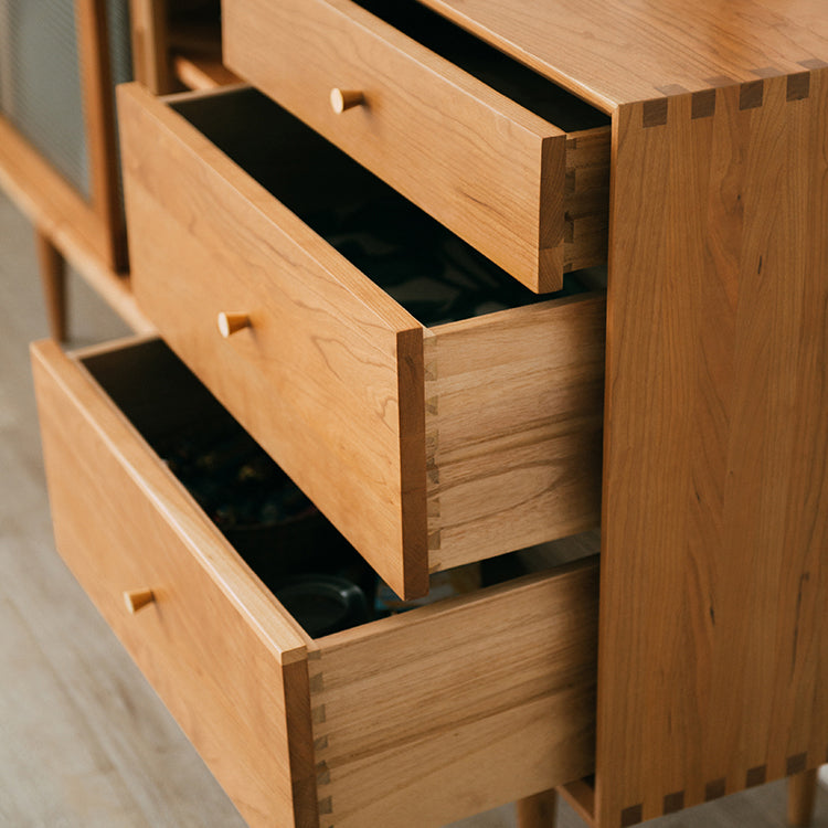 Credenza in legno in legno a 3 cassetti moderni mobili per porte scorrevoli in vetro credenza per soggiorno