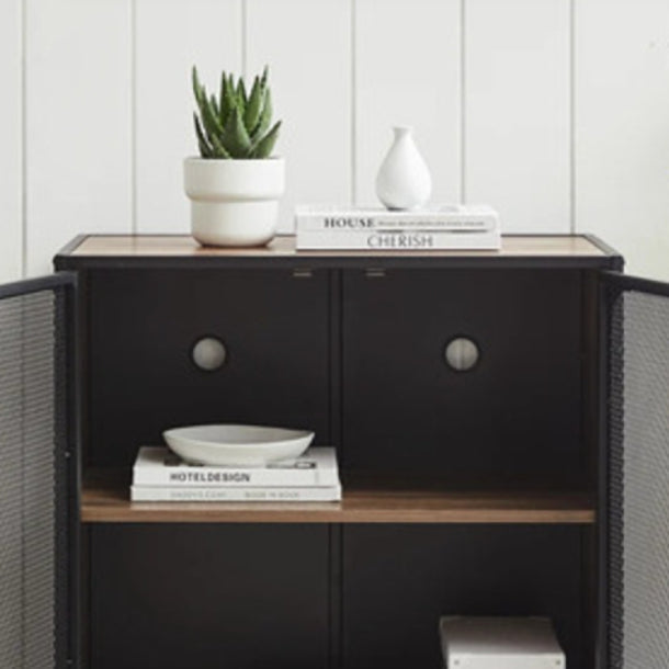 Armoire à plateaux de cuisine en bois d'armoire de serveur moderne avec rangement