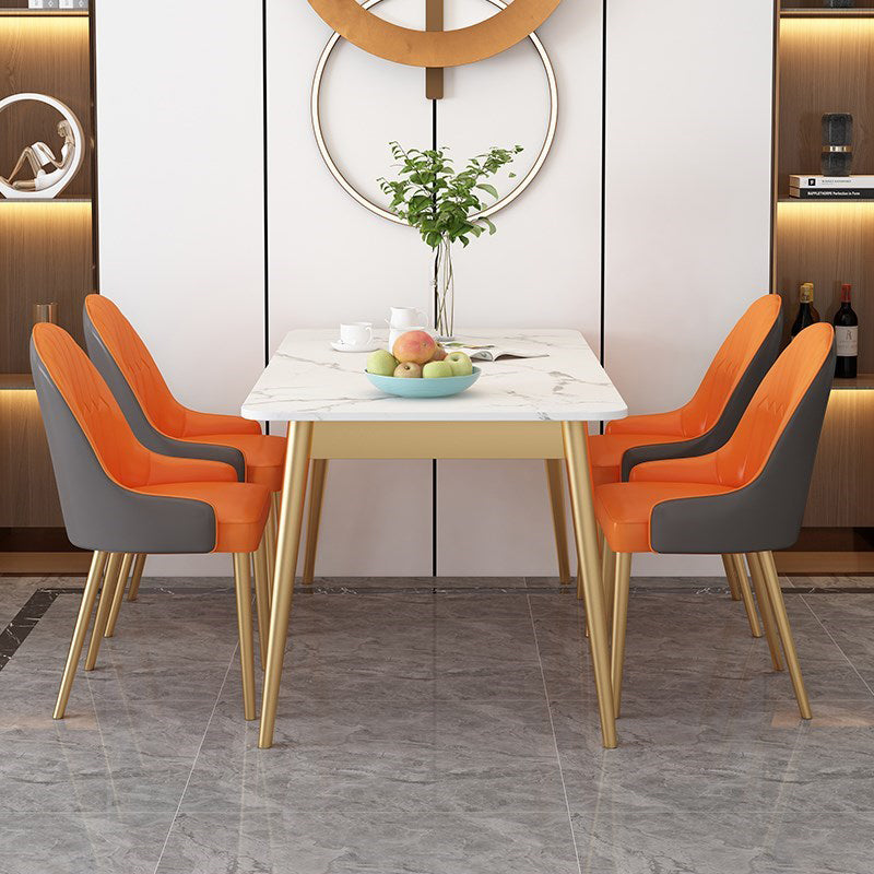 Traditional Luxury Dining Table Sintered Stone Rectangle Table with 4 Legs Clearhalo 'Dining Tables & Seating' 'Dining Tables' 'dining_table' 'furn' 'furn_dining_table' 'Furniture' 'Kitchen & Dining Furniture' 5806167