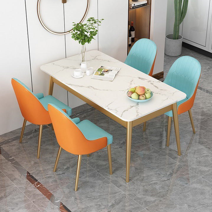 Traditional Luxury Dining Table Sintered Stone Rectangle Table with 4 Legs Clearhalo 'Dining Tables & Seating' 'Dining Tables' 'dining_table' 'furn' 'furn_dining_table' 'Furniture' 'Kitchen & Dining Furniture' 5806175