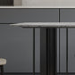 Dinner Table Stone Top Modern Double Pedestal Dining Table without Chair Clearhalo 'Dining Tables & Seating' 'Dining Tables' 'dining_table' 'furn' 'furn_dining_table' 'Furniture' 'Kitchen & Dining Furniture' 5806248