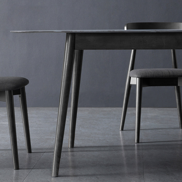 Tavolo da pranzo rettangolare in pietra grigio in stile moderno per cucina