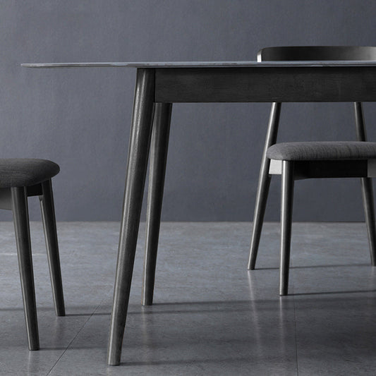 Modern Style Gray Stone Table Rectangle Dining Table for Kitchen