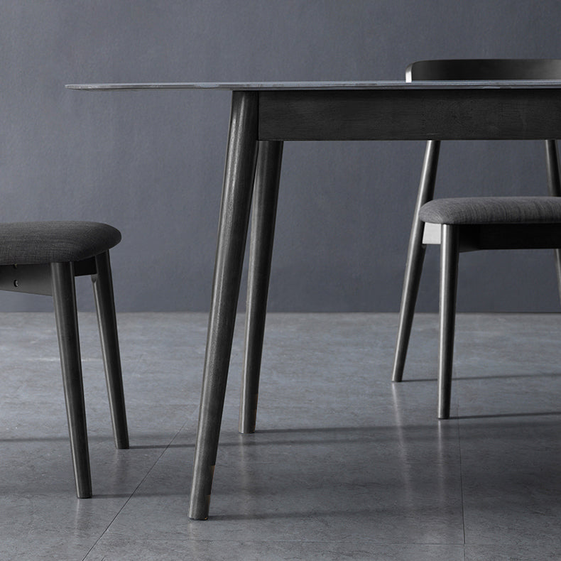 Tavolo da pranzo rettangolare in pietra grigio in stile moderno per cucina