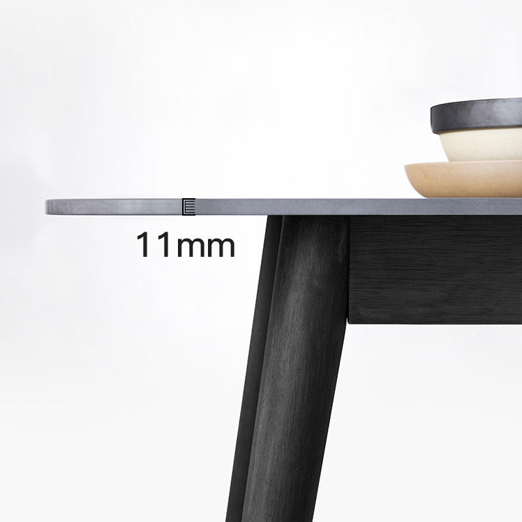 Tavolo da pranzo rettangolare in pietra grigio in stile moderno per cucina