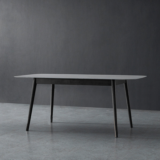 Tavolo da pranzo rettangolare in pietra grigio in stile moderno per cucina