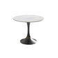 Metal Traditional Luxury Round Table White Sintered Stone Top Table with Tulip Base Black 27.6"L x 27.6"W x 29.5"H Without Chairs Clearhalo 'Dining Tables & Seating' 'Dining Tables' 'dining_table' 'furn' 'furn_dining_table' 'Furniture' 'Kitchen & Dining Furniture' 5806313