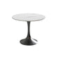 Metal Traditional Luxury Round Table White Sintered Stone Top Table with Tulip Base Black 31.5"L x 31.5"W x 29.5"H Without Chairs Clearhalo 'Dining Tables & Seating' 'Dining Tables' 'dining_table' 'furn' 'furn_dining_table' 'Furniture' 'Kitchen & Dining Furniture' 5806314