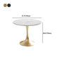 Metal Traditional Luxury Round Table White Sintered Stone Top Table with Tulip Base Clearhalo 'Dining Tables & Seating' 'Dining Tables' 'dining_table' 'furn' 'furn_dining_table' 'Furniture' 'Kitchen & Dining Furniture' 5806323