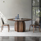 Ash Wood Round Dining Table Brown Convertible Pedestal Room Kitchen Table