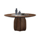 Ash Wood Round Dining Table Brown Convertible Pedestal Room Kitchen Table