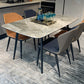 Modern Rectangle Stone Table 4 Legs Standard Height Kitchen Dining Table without Chair