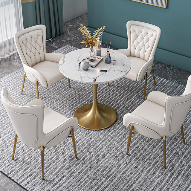 Metalen traditionele luxe ronde tafel van gesinterd stenen tafel met tulponderstel