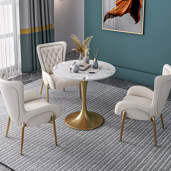 Metalen traditionele luxe ronde tafel van gesinterd stenen tafel met tulponderstel