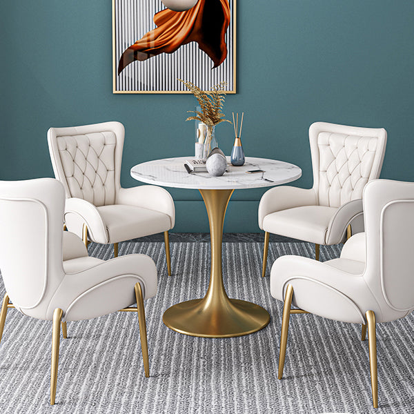 Metalen traditionele luxe ronde tafel van gesinterd stenen tafel met tulponderstel