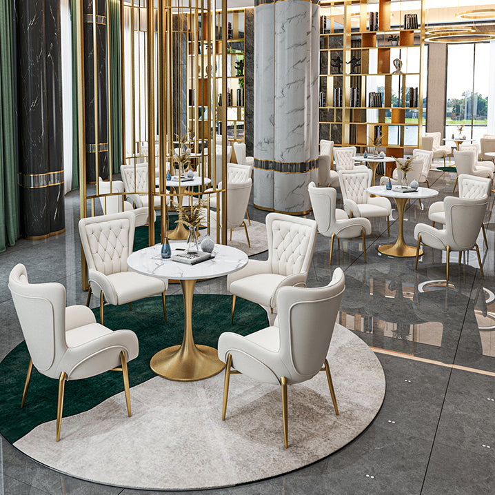 Metalen traditionele luxe ronde tafel van gesinterd stenen tafel met tulponderstel